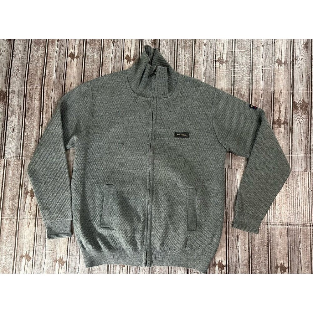 Paul & Shark Yachting Wool Acrylic full zip Sweater Sz L NWOT MADE USA Vintage
